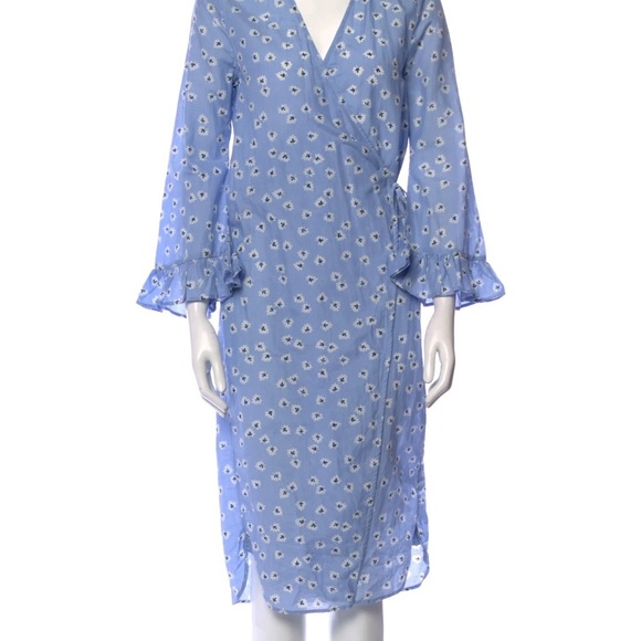 Ganni Light Blue Floral Dress - Picture 3 of 9